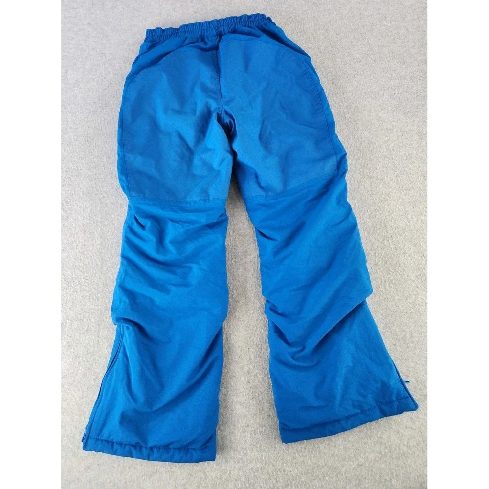 Lands End Kids Blue Ski Snow Pants Ski‎ Grow Cuffs Water Resistant Lined SZ 12